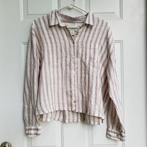 Rachel Zoe cropped linen top